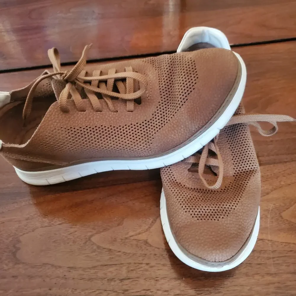 Vionic Mens Size 9 Brown Walking Shoes Orthotic Arch Support Sneaker